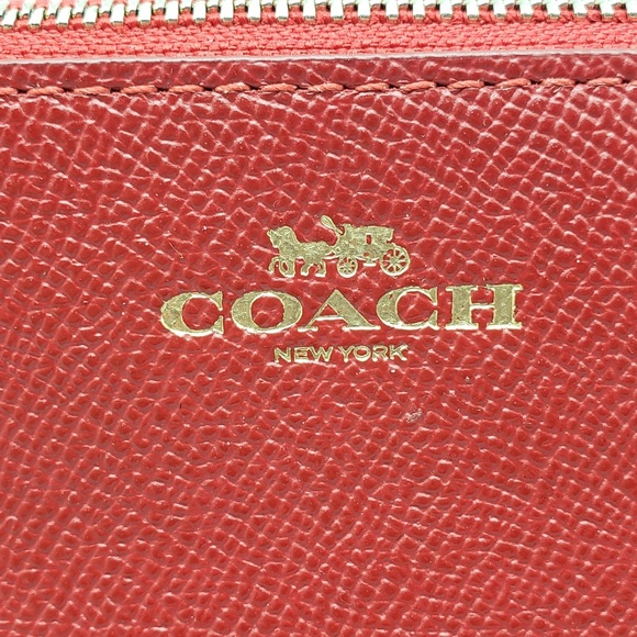 Coach Red Crossgrain Leather Cosmetic Case F57857 - Picture 4 of 4